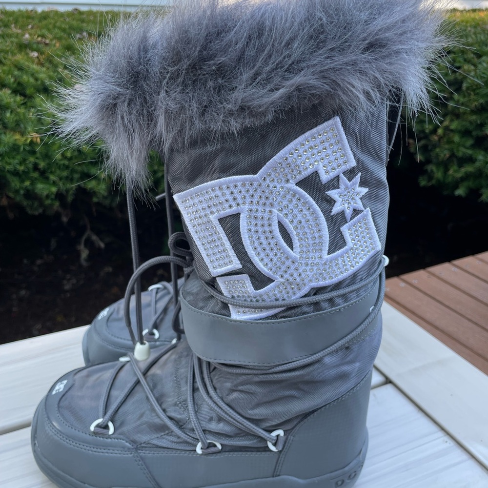 DC Gray Fur-Trimmed Boots